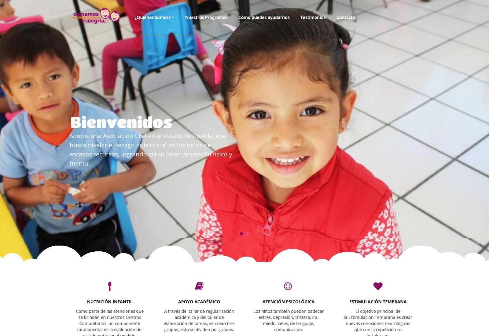 Captura de pantalla del proyecto Comamos y Crezcamos