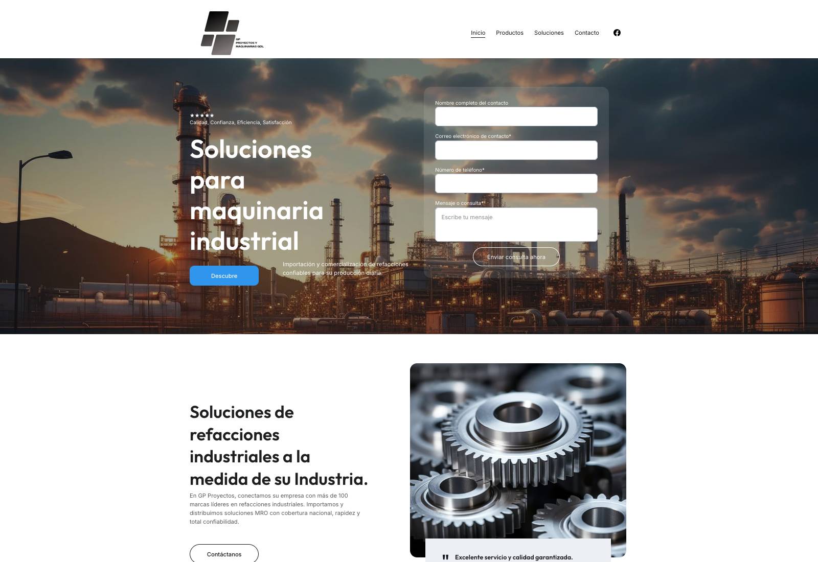 Captura de pantalla del proyecto GP Proyectos