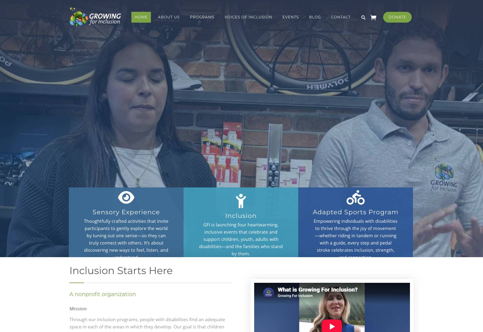 Captura de pantalla del proyecto Growing for Inclusion