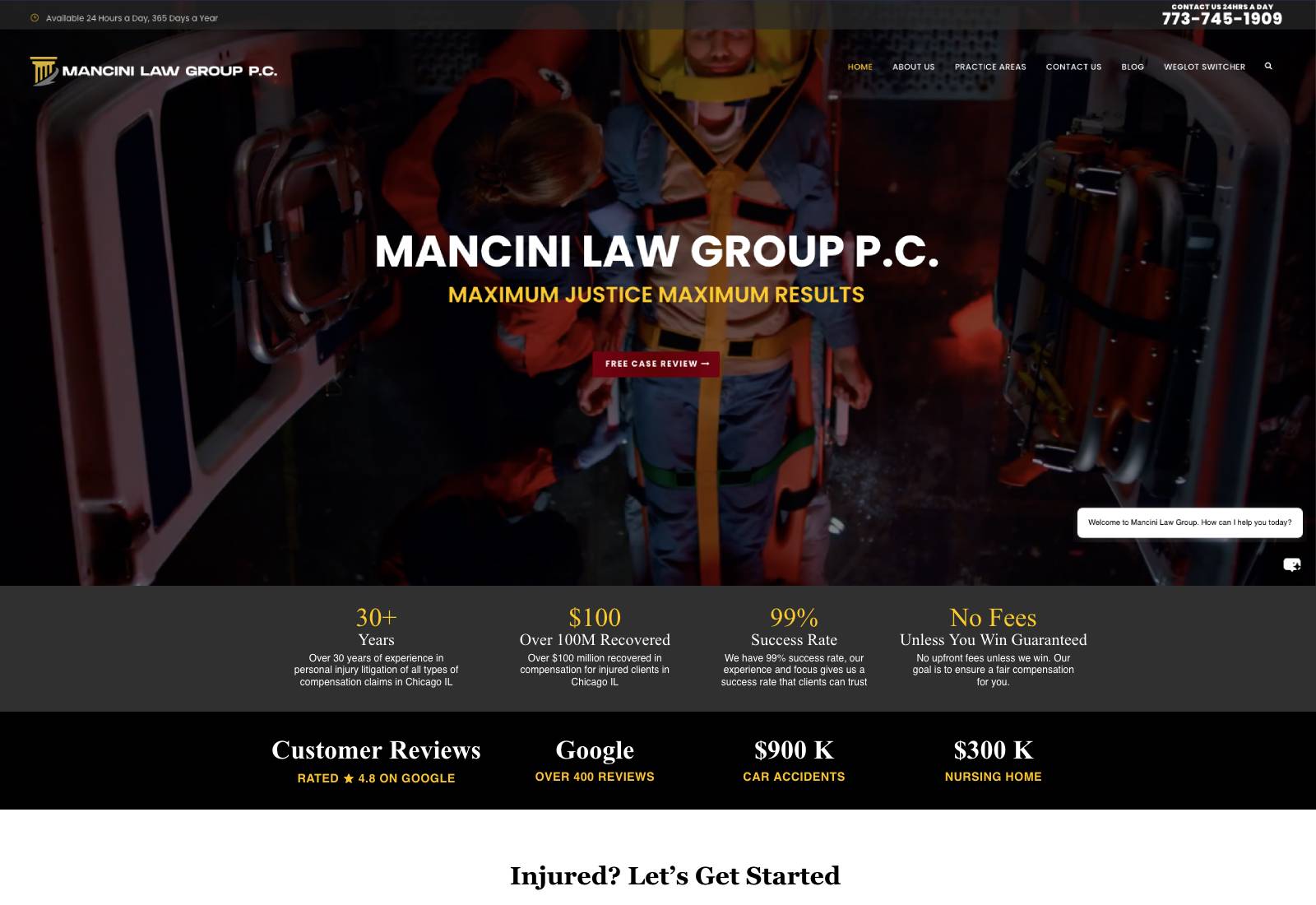 Captura de pantalla del proyecto Mancini Law Group